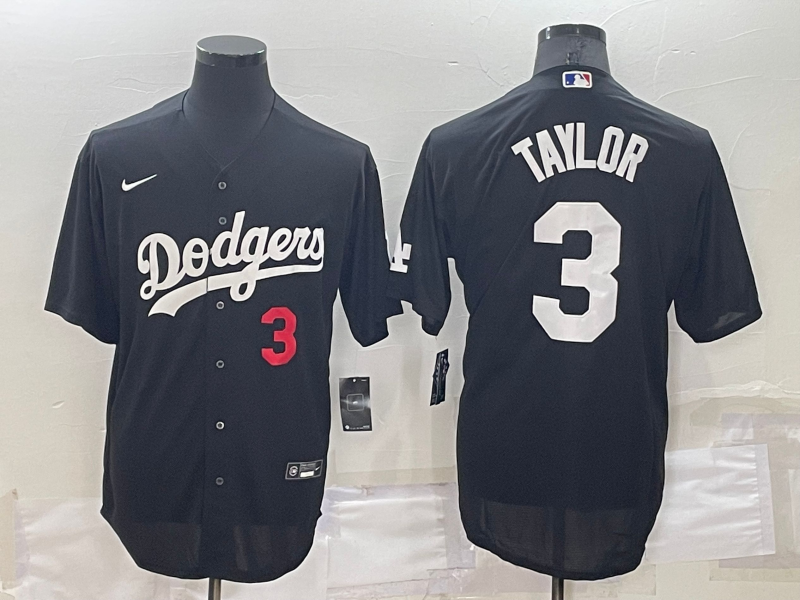 Men's Los Angeles Dodgers #3 Chris Taylor Black Cool Base Stitched Baseball Jersey Men's Los Angeles Dodgers #3 Chris Taylor Black Cool Base Stitched Baseball Jersey